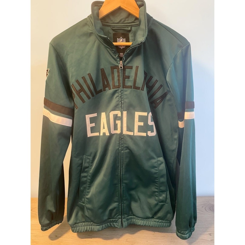NFL Philadelphia Eagles G-III Full Zip Bird Sleeve Track Jacket Green Men's S